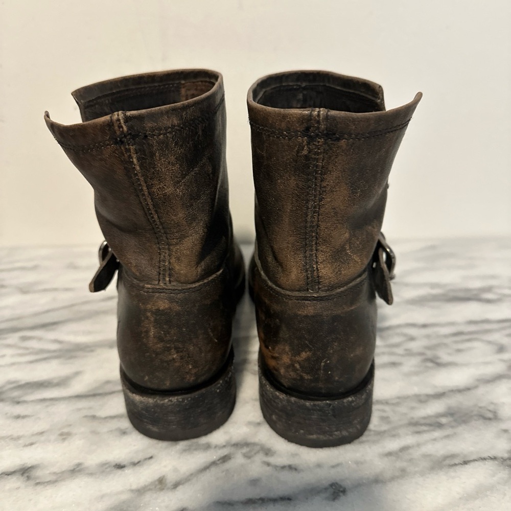 Frye veronica Brown /Black Leather Boots womens sz 8 - Picture 4 of 14